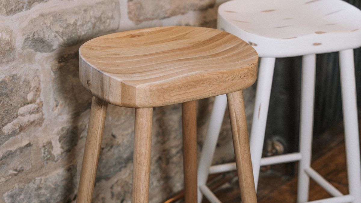 2 farmhouse bar stools.