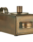 Antique Brass Candle Holder With Drawer.