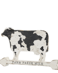 Farm fresh milk cow decor sign.