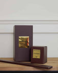 Vintage Leather Reed Diffuser and candle in presentation boxes
