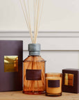 Vintage Leather Reed Diffuser and candle with presentation boxes