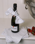 Clovelly Bobble White Linen Napkins - Set of 4