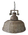 Large rattan pendant light product image.