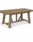 Small pine dining table from side, product image.