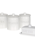 Christmas Gift Set - St Ives Ceramic Tea Coffee Sugar Canisters & Butter Dish