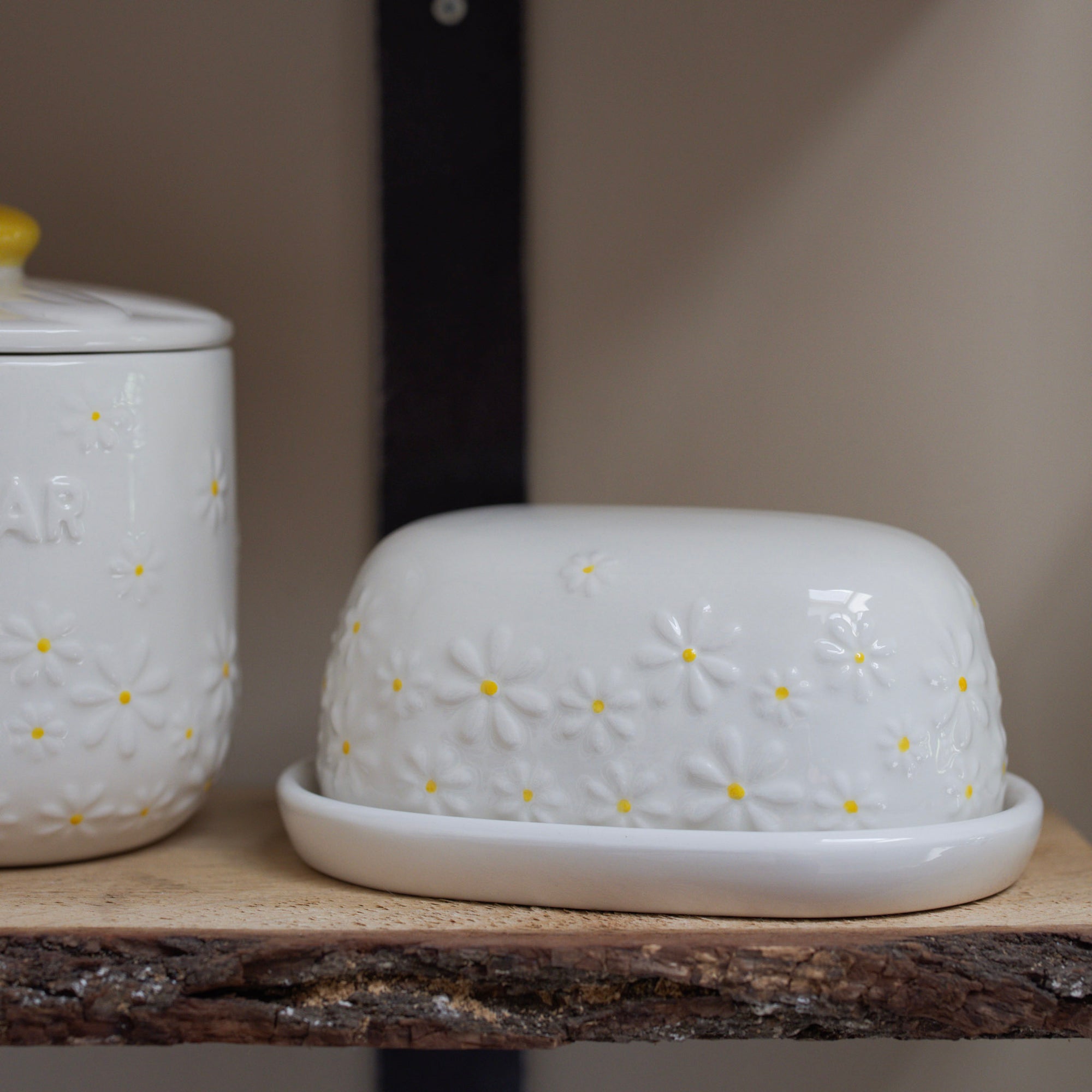Daisy Embossed Butter Dish