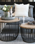 Farmhouse Rustic Coffee Table Set - Antique Black