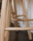 Detailed shot of rings on Farmhouse Bar Stool With Back.