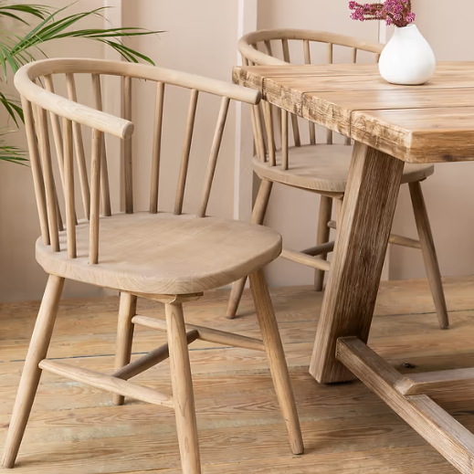 Finley Vintage Carver Chairs Set of 2 Silver Mushroom