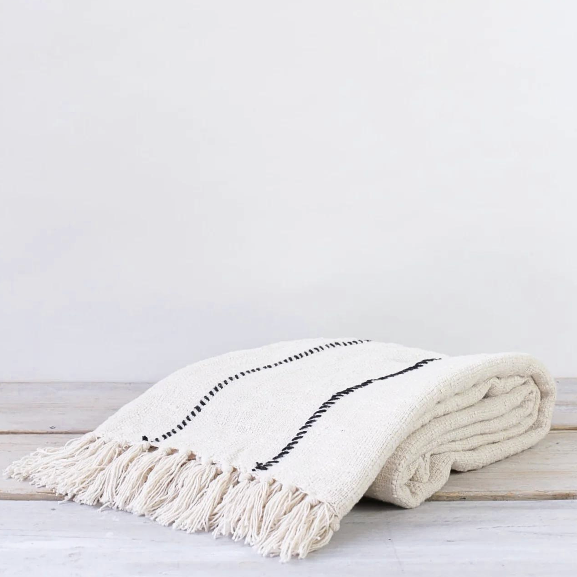 Striped cotton blanket sale