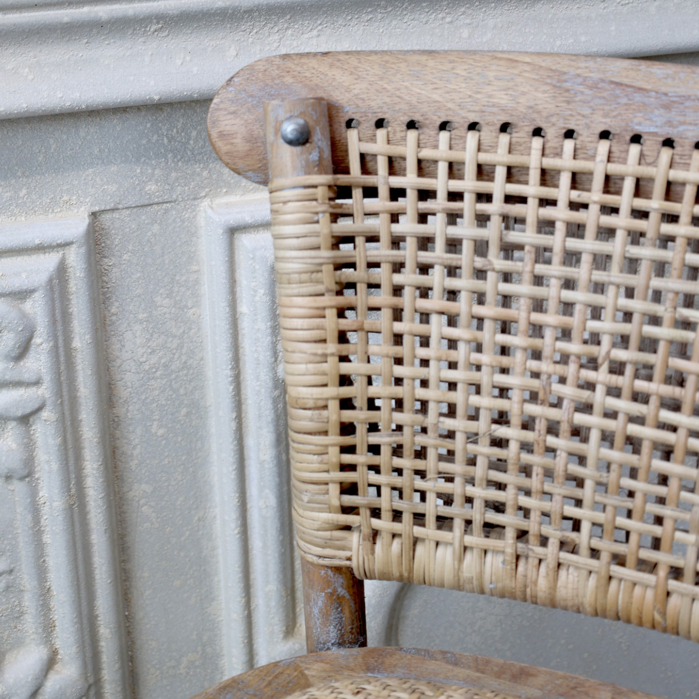 Wicker bar stools.