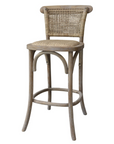 Wicker bar stool with cafe style.