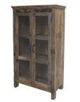 Reclaimed Wooden Cabinet with glass doors.