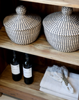 Reclaimed Wooden Cabinet with decorative baskets
