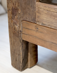 Reclaimed Wooden Cabinet with glass doors.