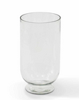 Large glass hurricane vase.