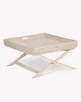 Rattan tray coffee table product image.