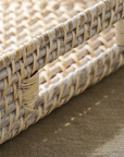 Close up of rattan tray weaving.