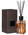 Amber large reed diffuser with brown presentation box.