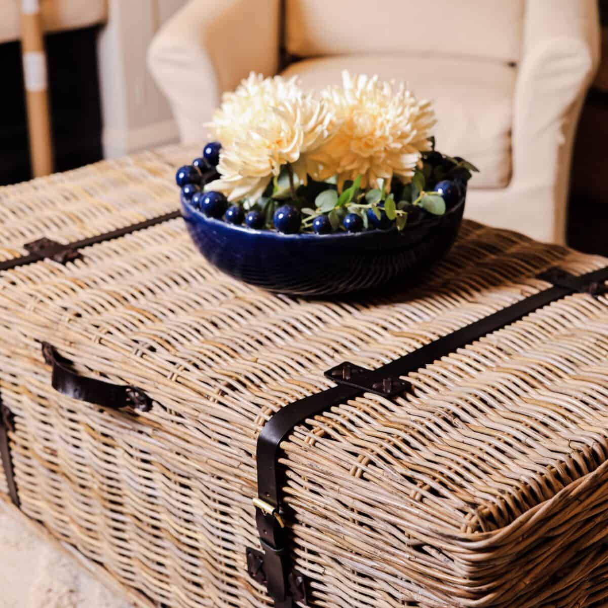 Rattan trunk coffee table discount