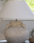 Stoneware Lamp Amphora with Cream Shade