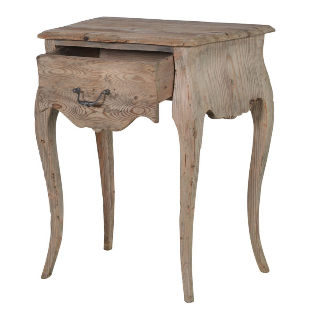 Bibury Reclaimed Wood Bedside Table - 1 Drawer – Silver Mushroom