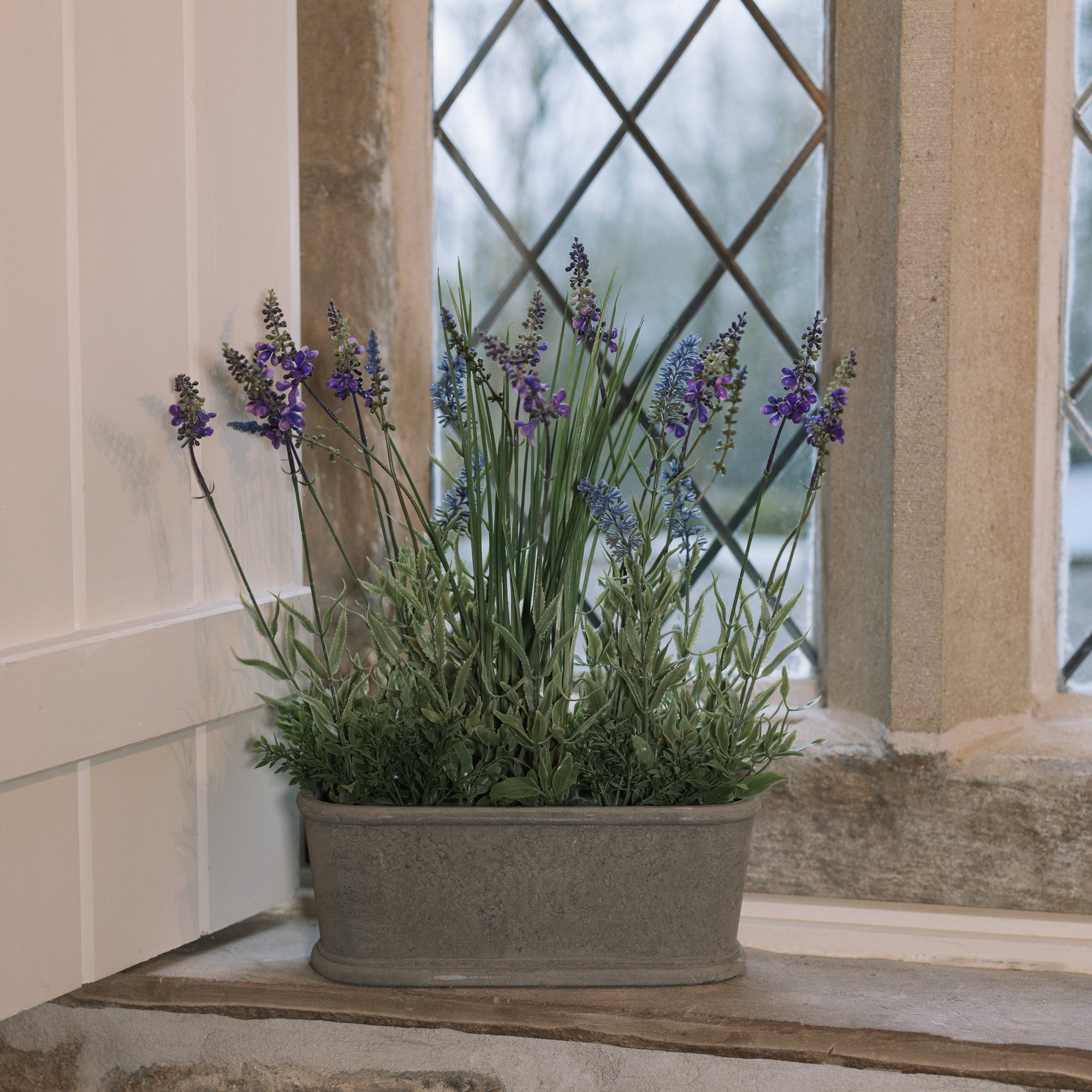 windowsill lavender planter Faux Lavender Plant in pot – Silver Mushroom