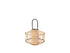 Bamboo lantern with black handle.
