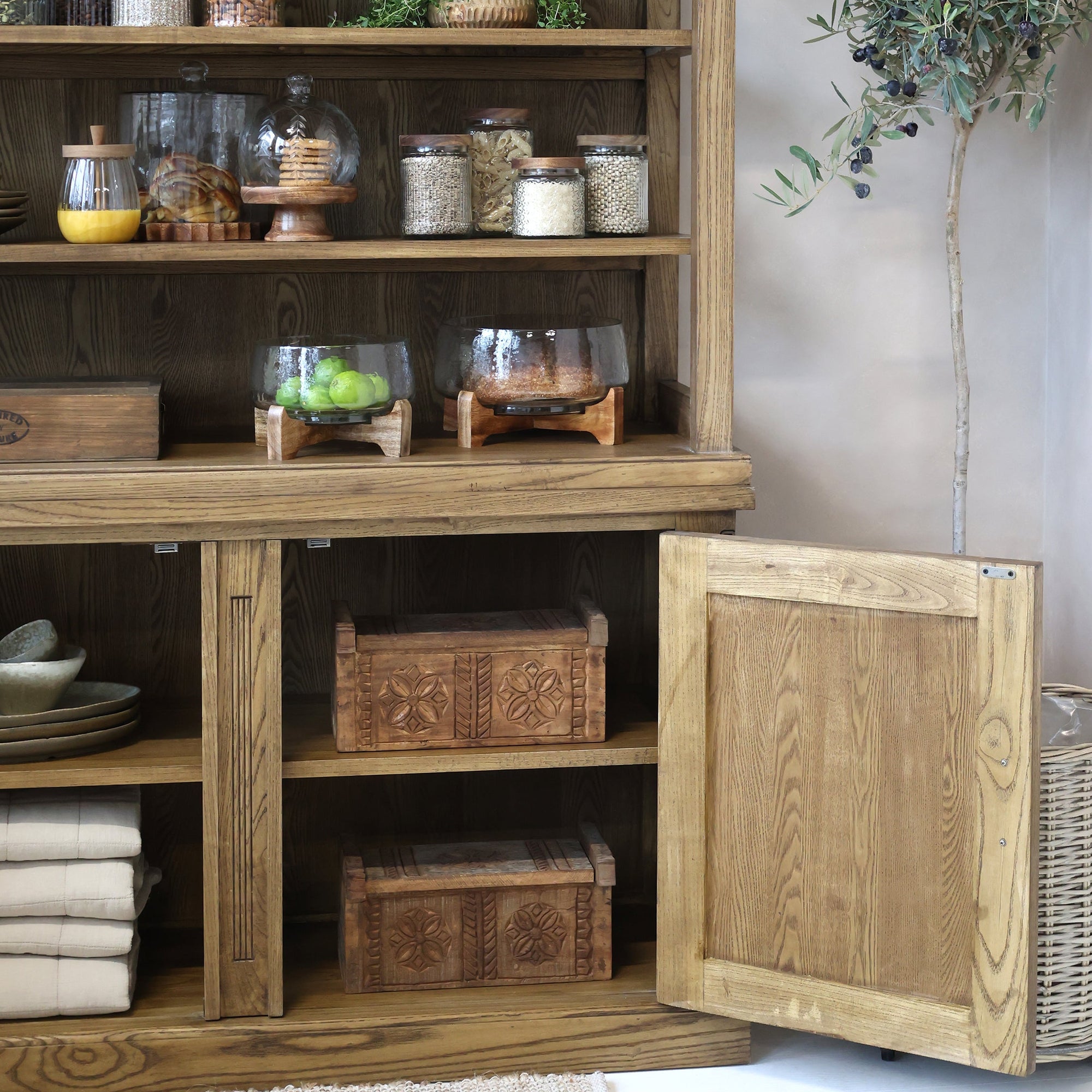 French Farmhouse Natural Shelving Unit