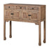 Reclaimed wooden console table with drawers.