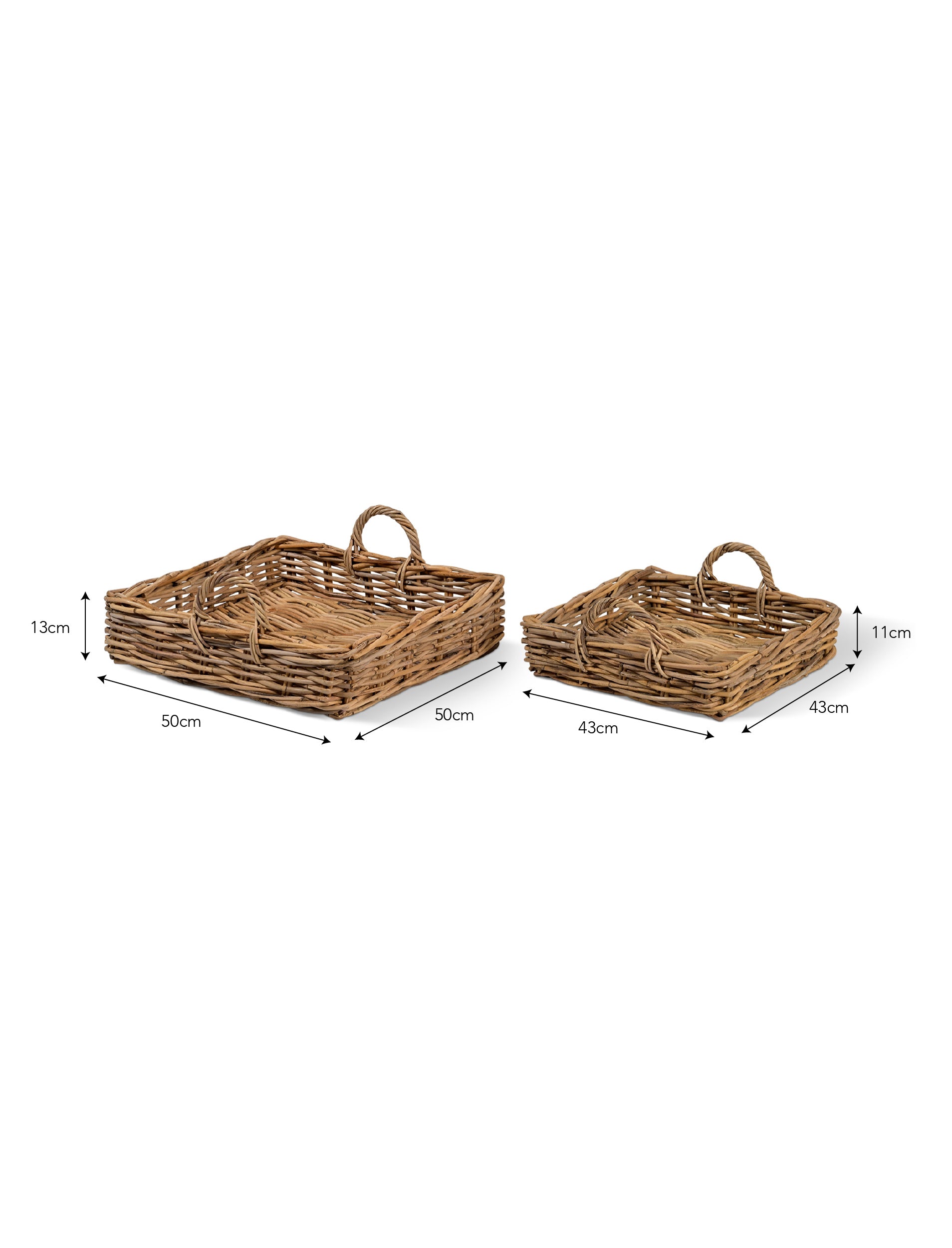 Nancy Natural Woven Tray - Set of 2