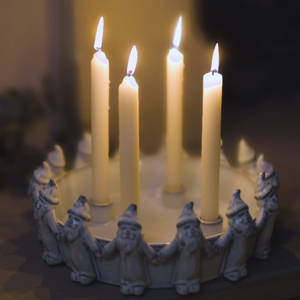 Santa Ceramic Candle Holder