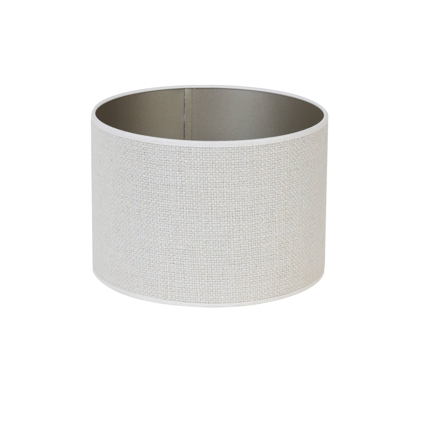 Off white textured lamp shade, showing inside too.