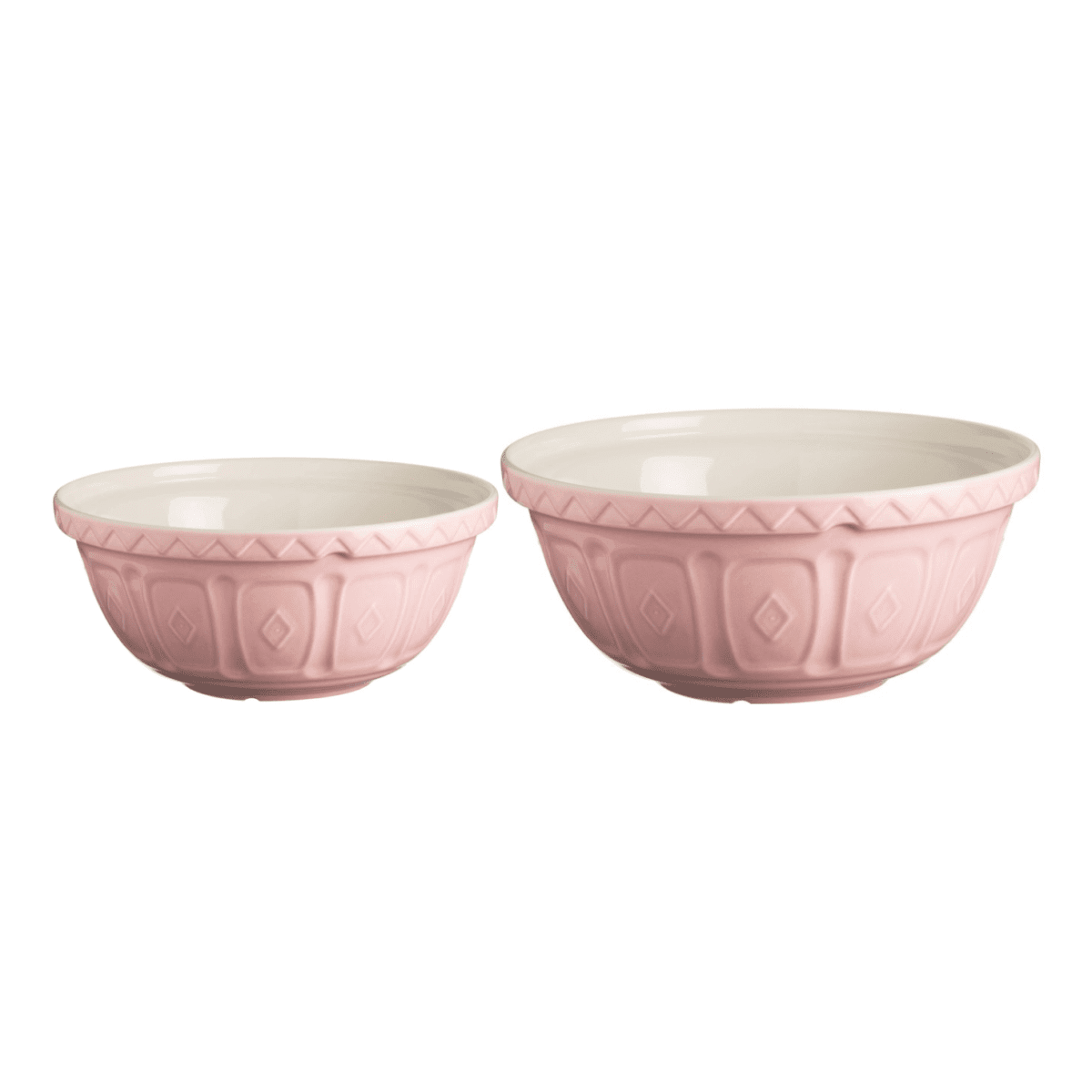 Set of pink mason cash mixing bowls