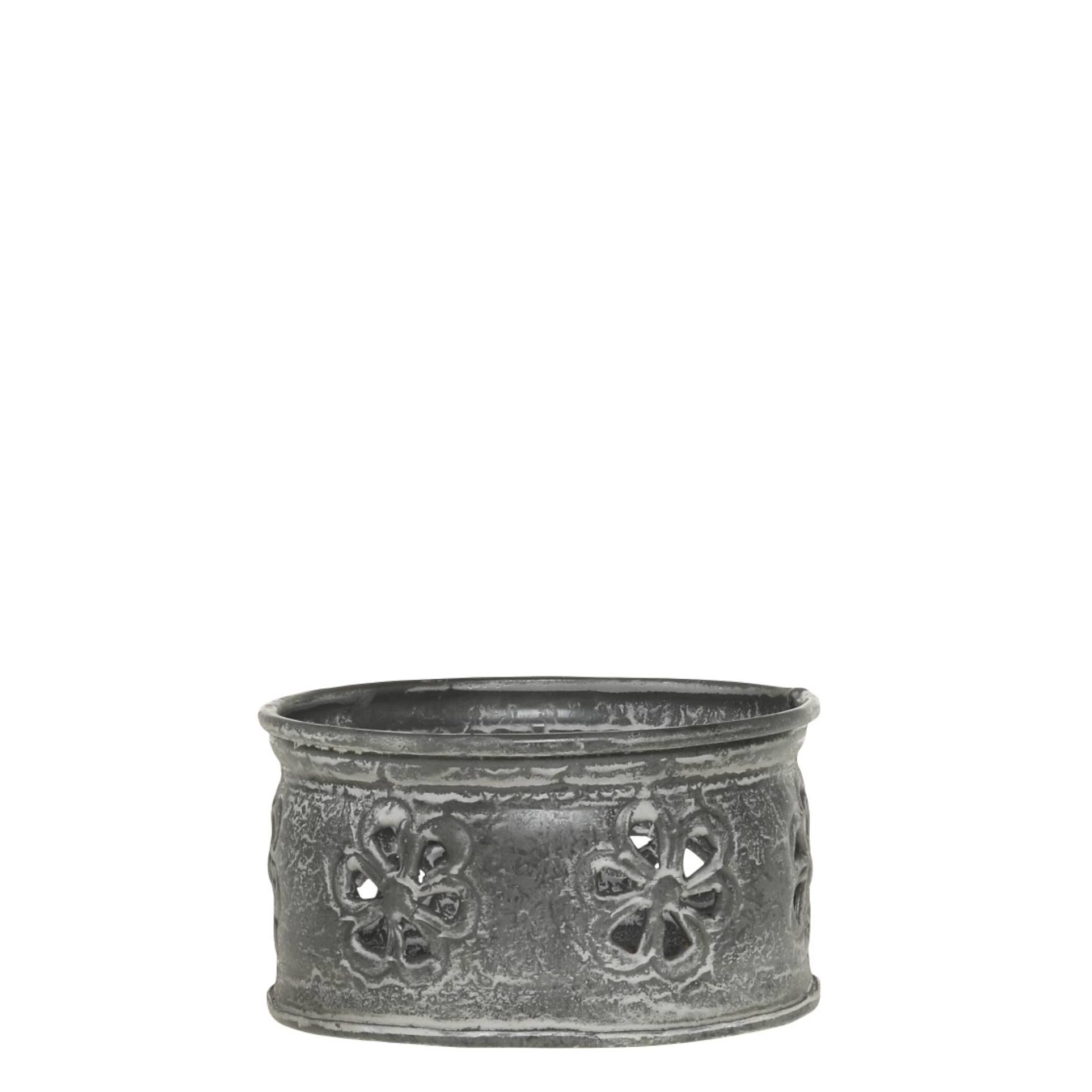 small Antique zinc candle holder.