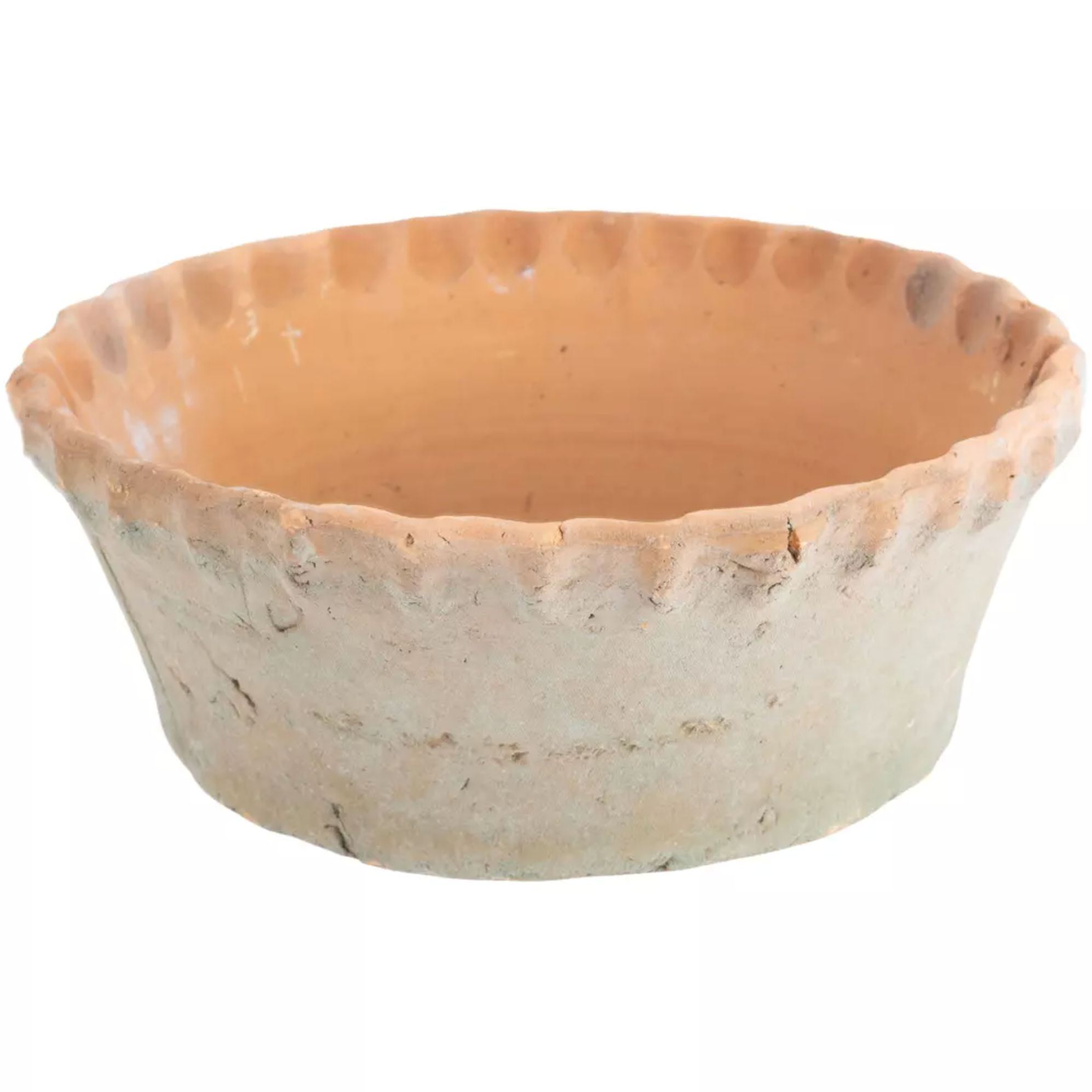 Large Terracotta Planter with a Pie Crust Rim 