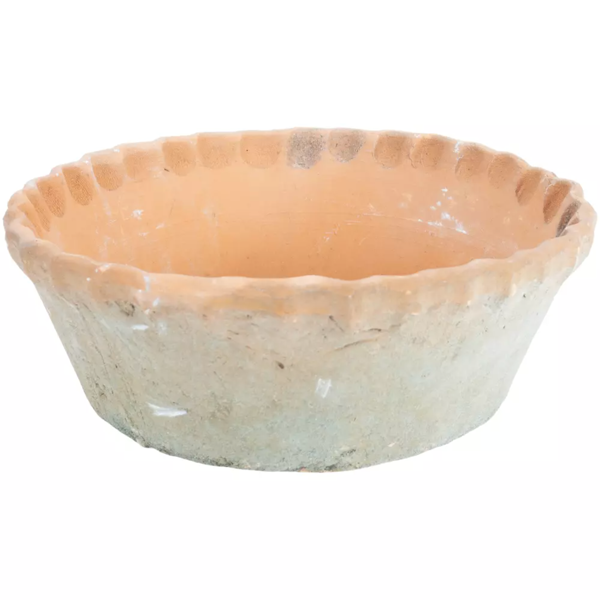 Small Terracotta Planter with a Pie Crust Rim 