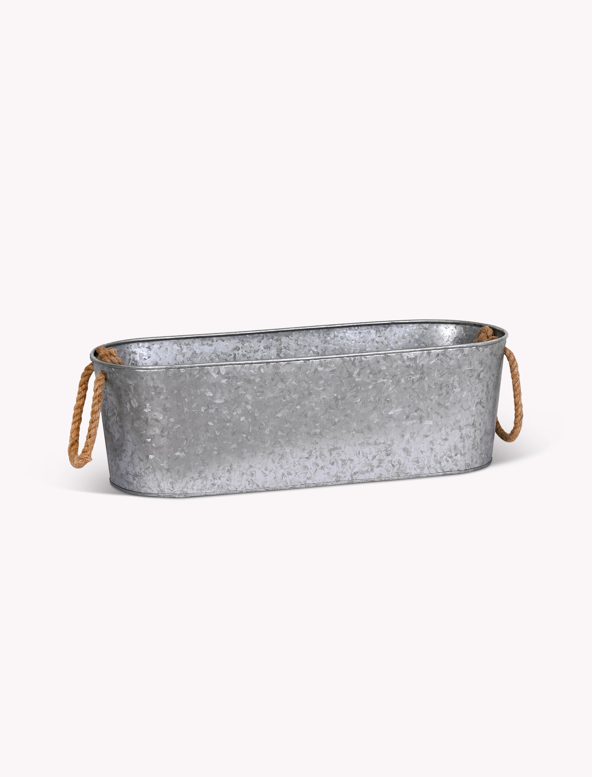 Oval drinks bucket with rope handles on a white background