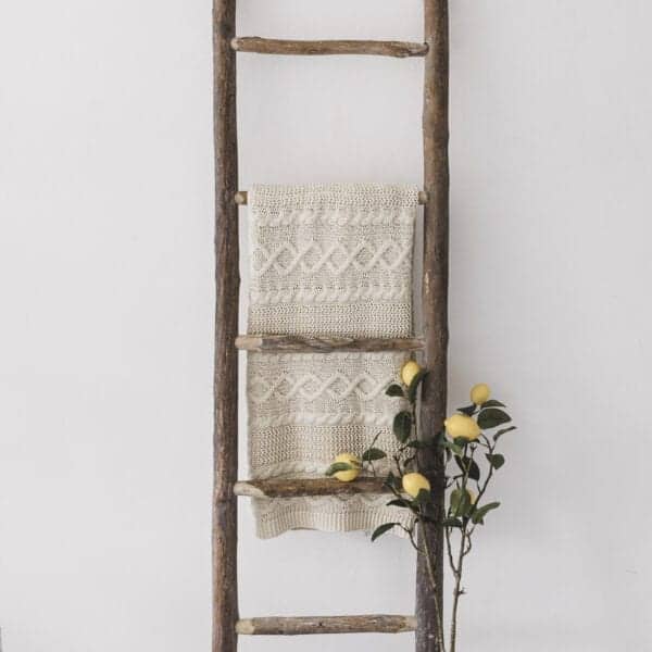 Rustic Wooden Ladder With Wire Baskets