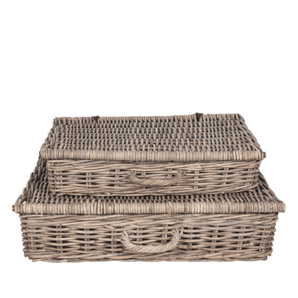 Grey Kubu Set of 2 Rectangle Underbed Storage Baskets