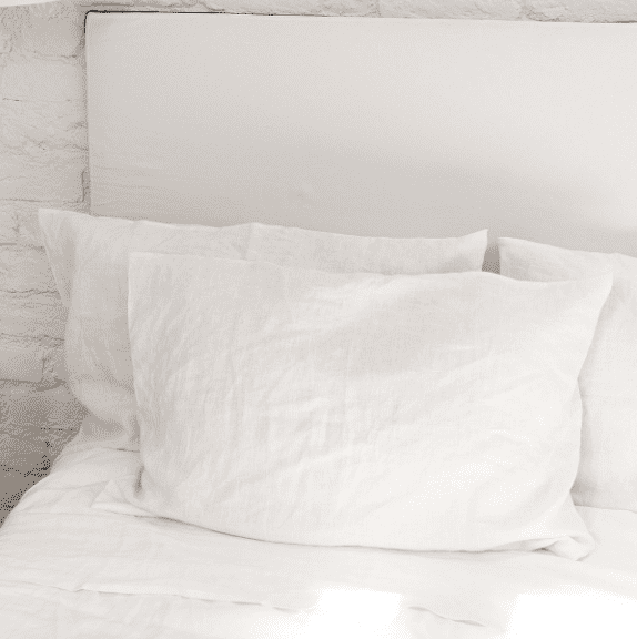 White Linen Pillowcase - Set of Two