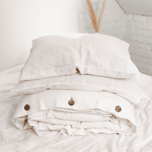 White Linen Bedding Set - King Size