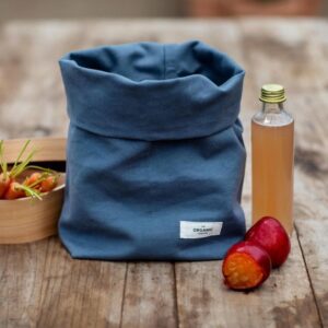 The Organic Company Grey Blue Lunch Bag