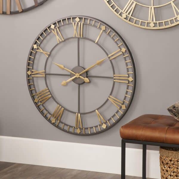 Antique Bronze and Gold Wall Clock