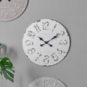 Antique White and Grey Round Wall Clock