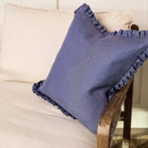 Also Home Oli Aegean Blue Ruffle Cushion 40x40cm