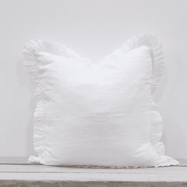 Olivia White Ruffle Cushion 65x65cm