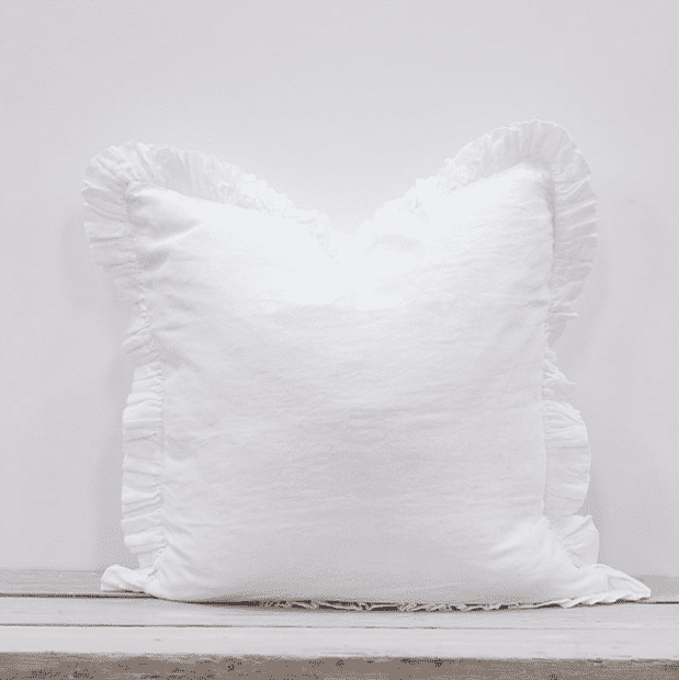 Olivia White Ruffle Cushion 65x65cm