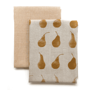 Raine & Humble Pack of Two Pear Tea Towels - Mustard