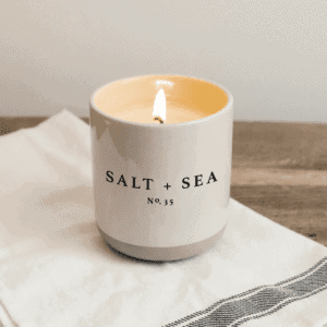 Salt and Sea Soy Candle In Stoneware Jar